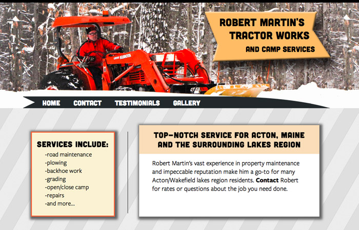 Wilson Lake Tractor Works website